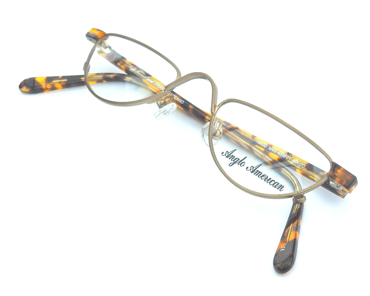 Anglo American M43 MAGO half moon eyewear in Pewter finish from The OLd GLasses Shop
