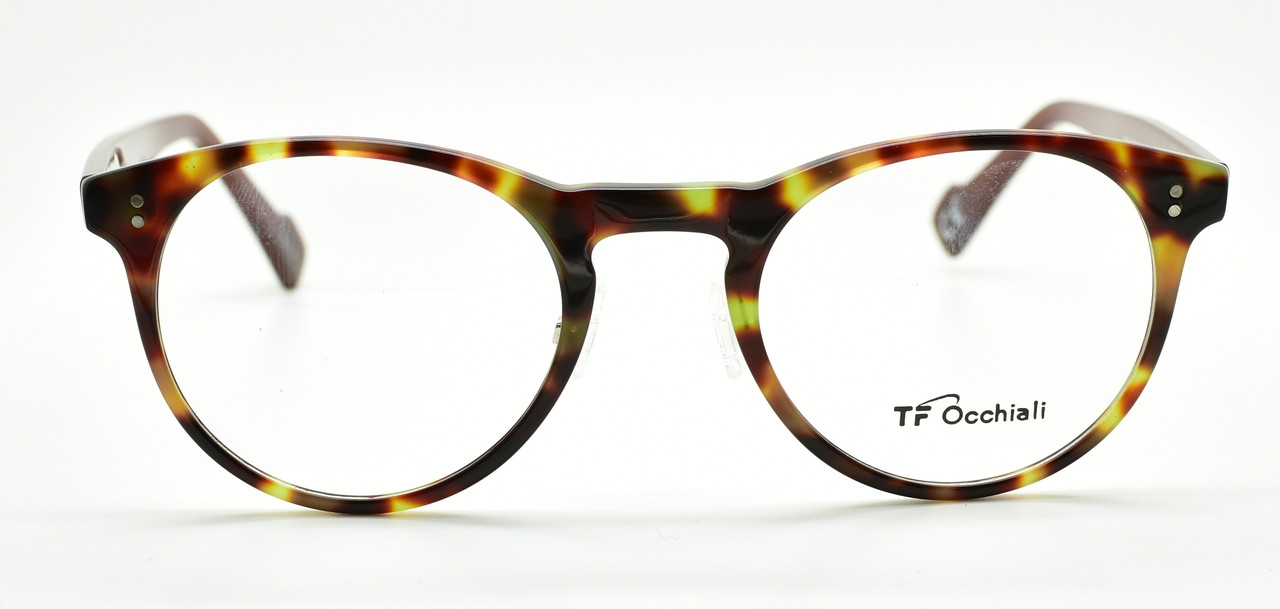 TF Occhiali 1318 Tortoiseshell Effect Panto Shaped Glasses At www.theoldglassesshop.co.uk