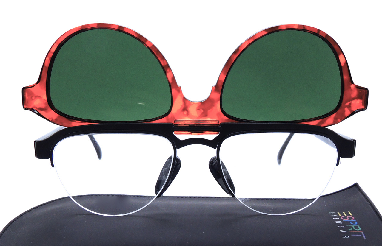 Panto Shaped Glasses With Flip-up Sunglasses By Esprit At www.theoldglassesshop.co.uk