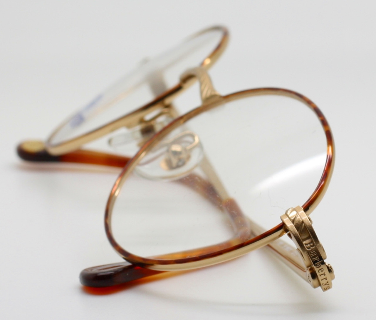 Burberry B8803 Gold and Tortoiseshell Oval Glasses with Tortoiseshell ear pieces