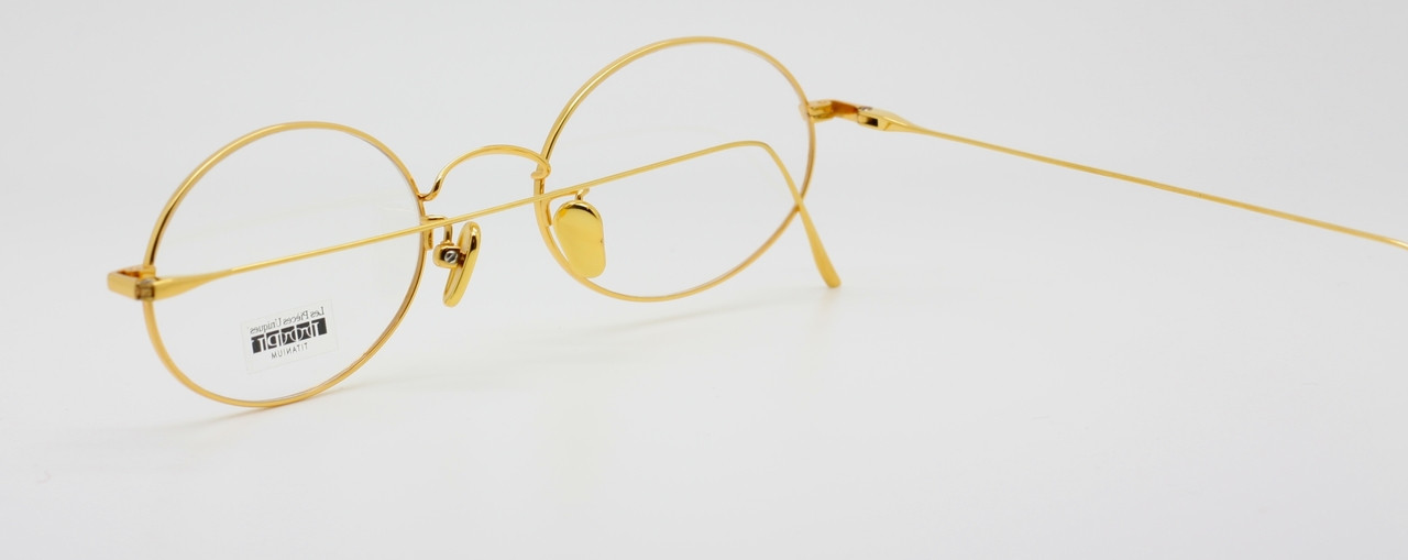 Les Pieces Uniques CLOUD Titanium Small Oval Gold Plated Lightweight