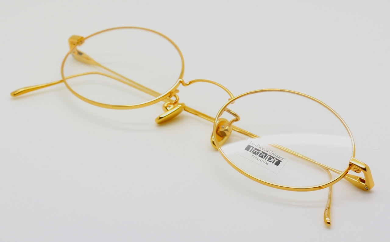 Les Pieces Uniques CLOUD Titanium Small Oval Gold Plated Lightweight