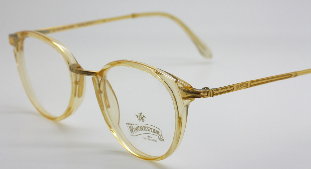 Yellow and gold acrylic spectacles