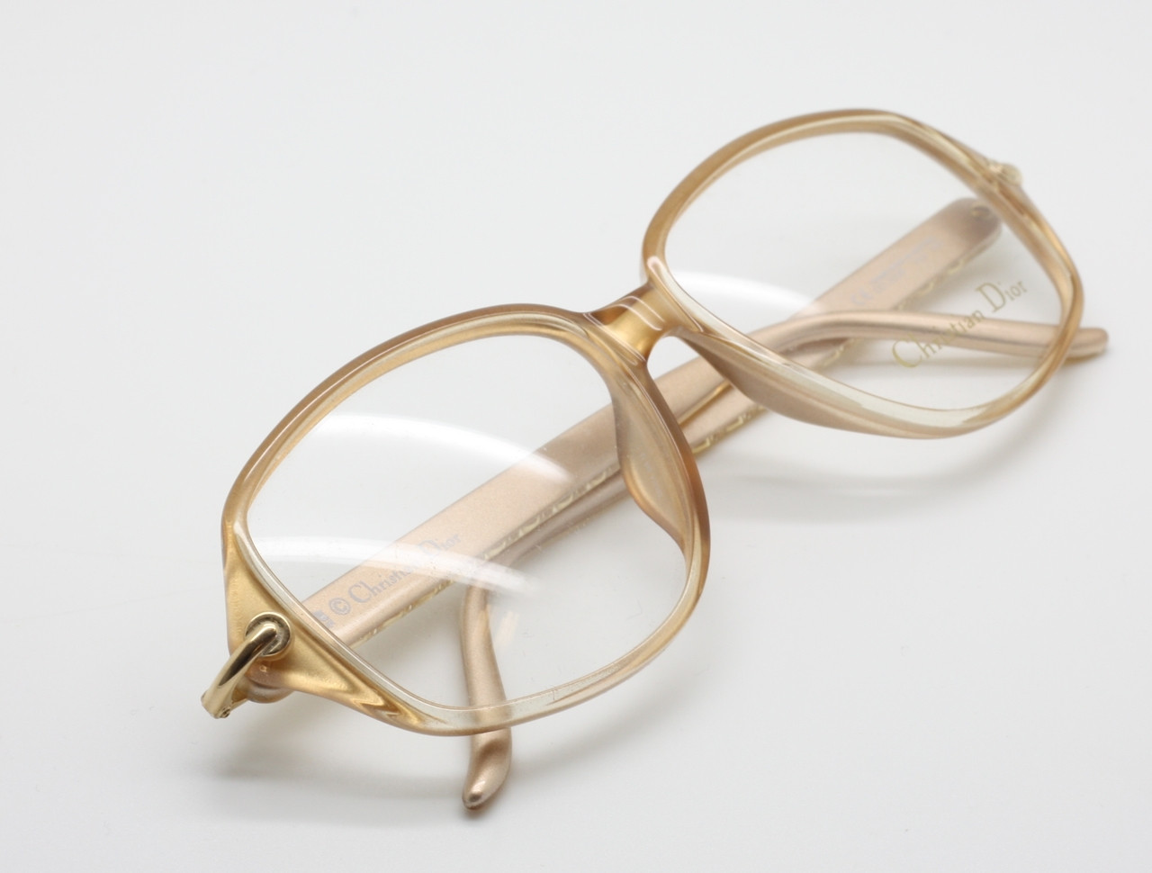 ONLY ONE LEFT! Christian Dior 3006 Large Eye Vintage Glasses In A Gold & Yellow Finish