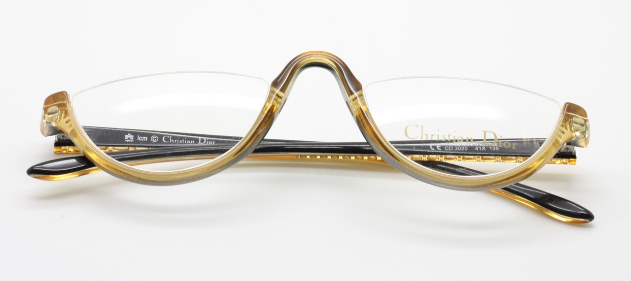 Yellow Half Rim Christian Dior Eyewear