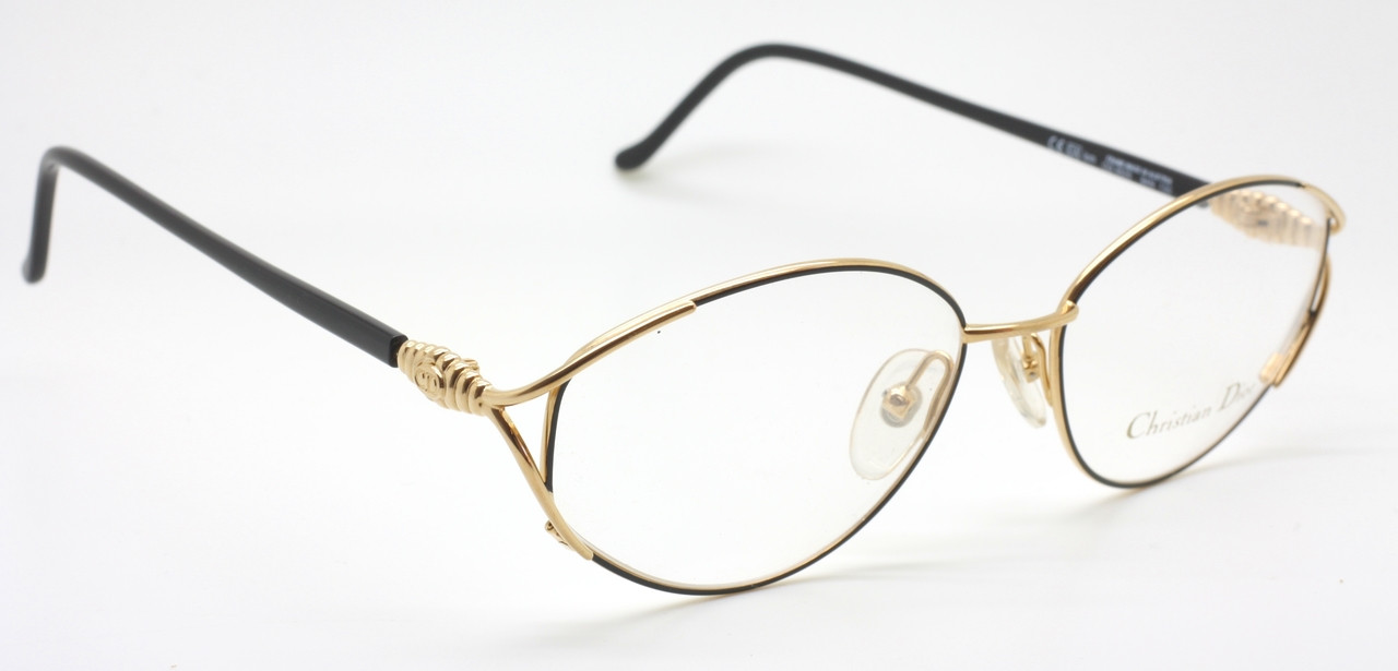 Vintage Christian Dior 3525 Large Eye Oval Glasses In A Black & Gold Finish - ONLY 1 LEFT!