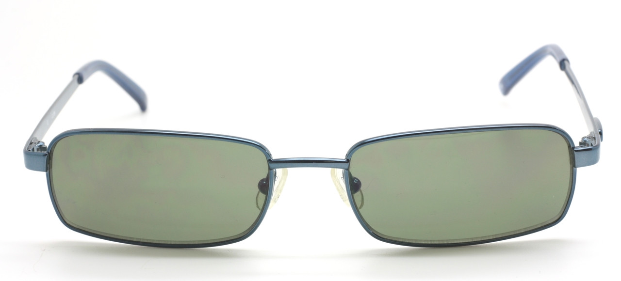 Slim Vintage Rectangular Sunglasses By Guess 6122 In A Metallic Blue Finish