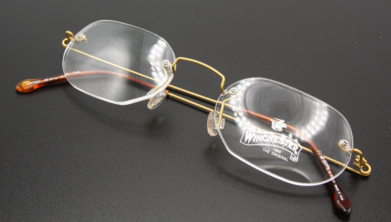 Winchester Vintage Lightweight Rimless UM0030 Designer Glasses With Rectangular Lenses