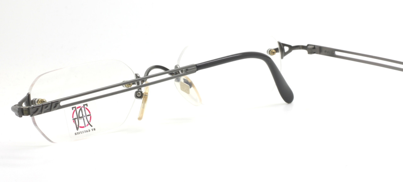 Jean Paul Gaultier 7105 Vintage Hexagonal Rimless Eyewear In A Gunmetal Finish