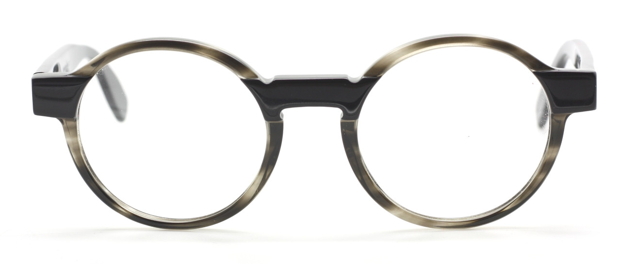 Designer Italian Vintage Glasses In Grey & Black Horn Effect Acetate At www.theoldglassesshop.co.uk