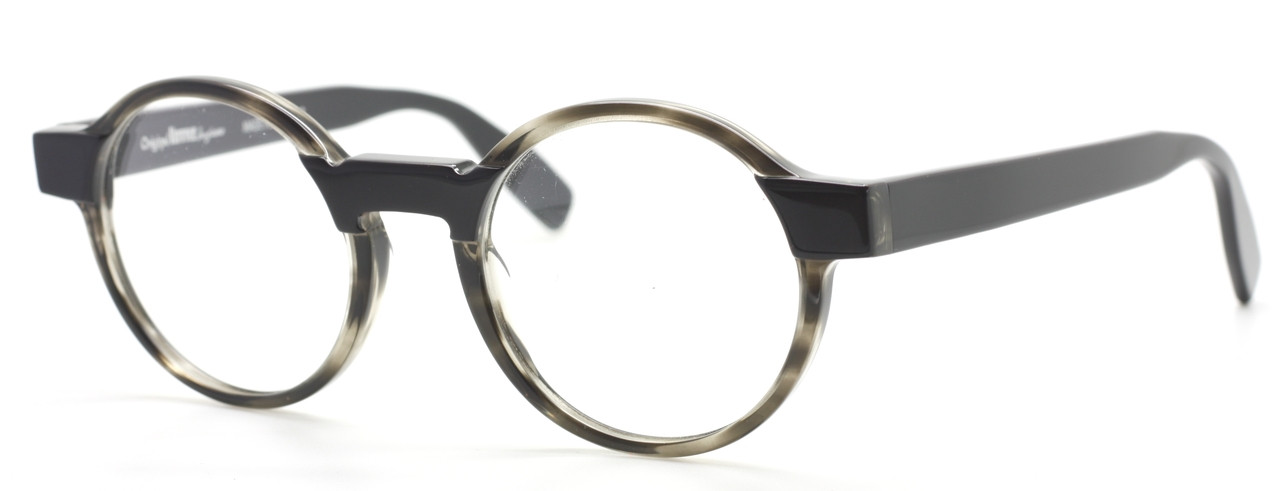 Almost Round Original Vintage POZZUOLI In A  Grey & Black Horn Effect Acetate 48mm