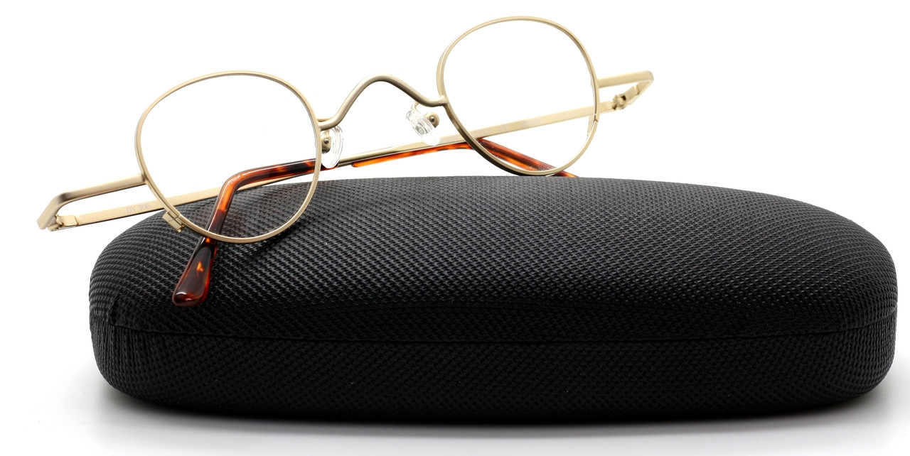 Classic Vintage Small Panto Shaped Spectacles In A Matt Gold