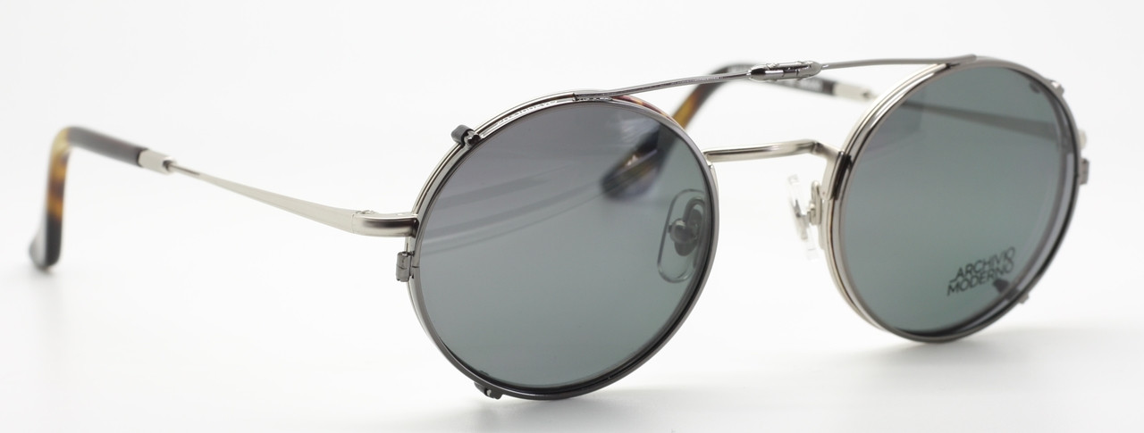 2 in 1 Archivio Moderno Luxury Light Silver & Tortoiseshell Eyewear + Adjustable Arms + Clip Ons 2001 03