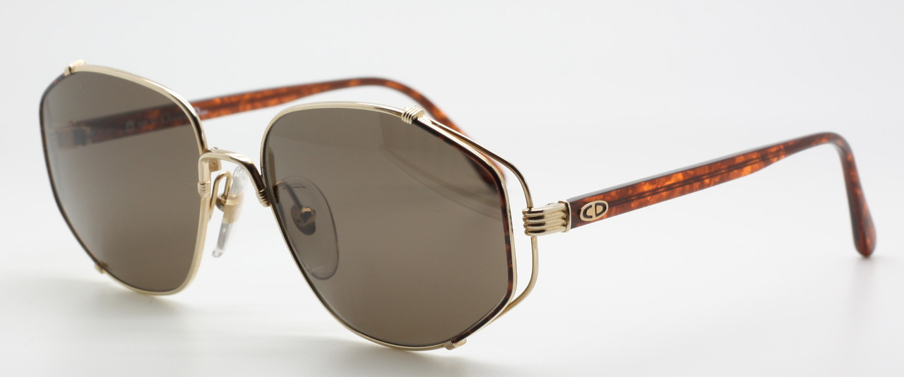 Christian Dior 2594 41 Vintage Gold Metal and Acrylic Combination Designer Sunglasses