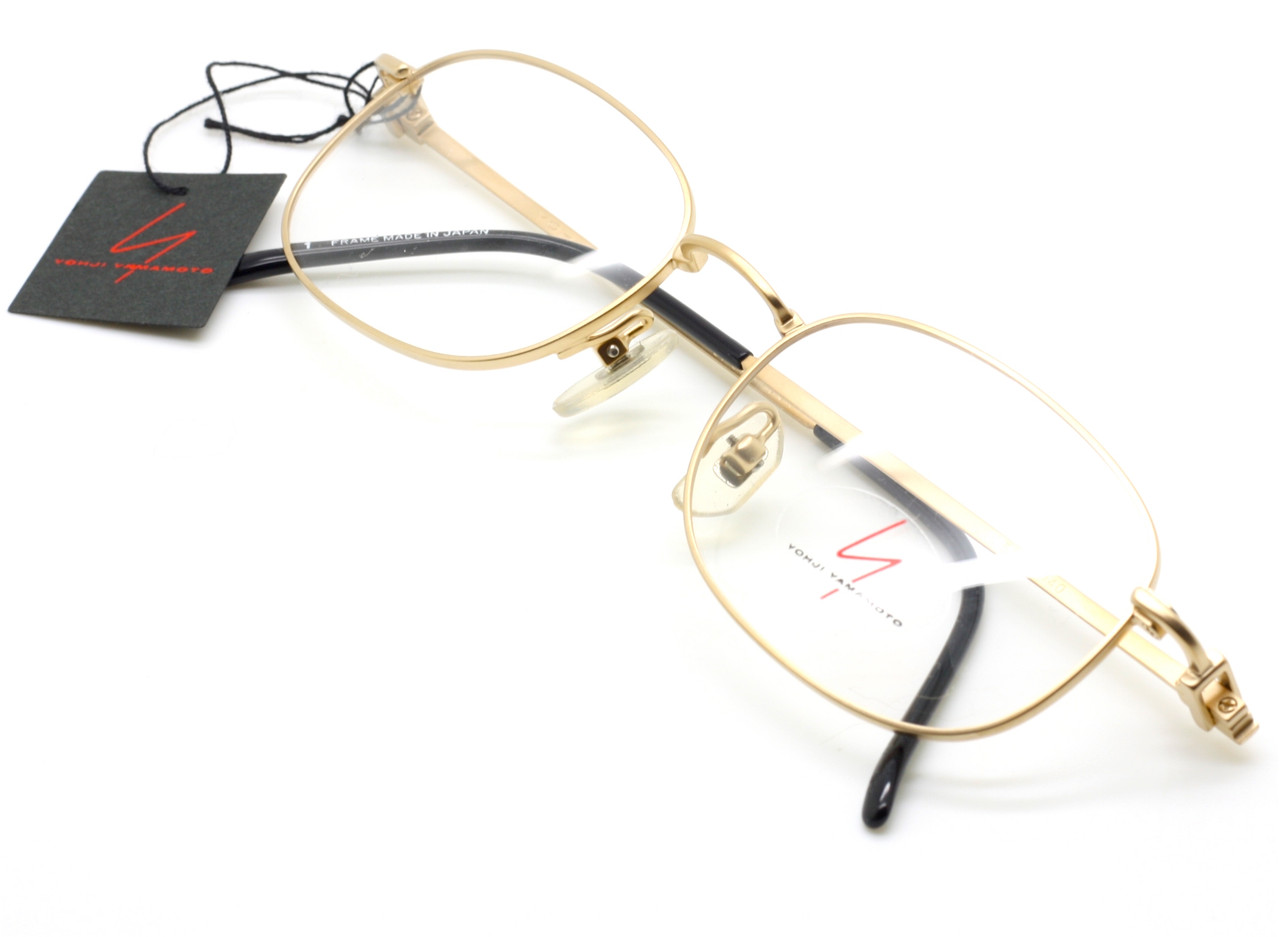 Vintage Yohji Yamamoto 5106  Luxury Gold Plated Designer Glasses In A Matt Gold Finish