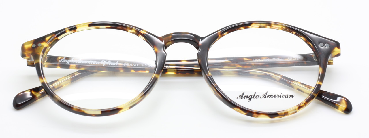 Retro Tortoiseshell And Yellow Acrylic Anglo American 406 Classic Panto Glasses Frames AA 406 TOSH