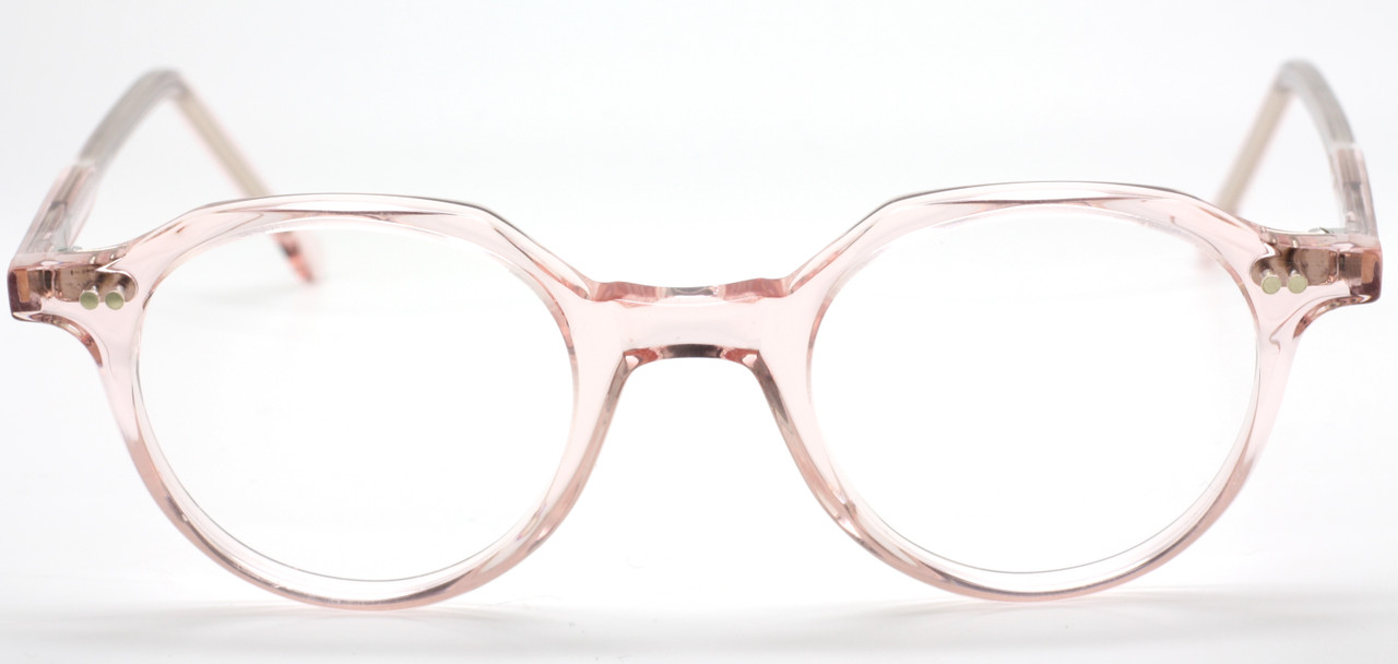 Pale Pink Frame Holland 791 Hand Made Preciosa Panto Shaped Eye Glasses