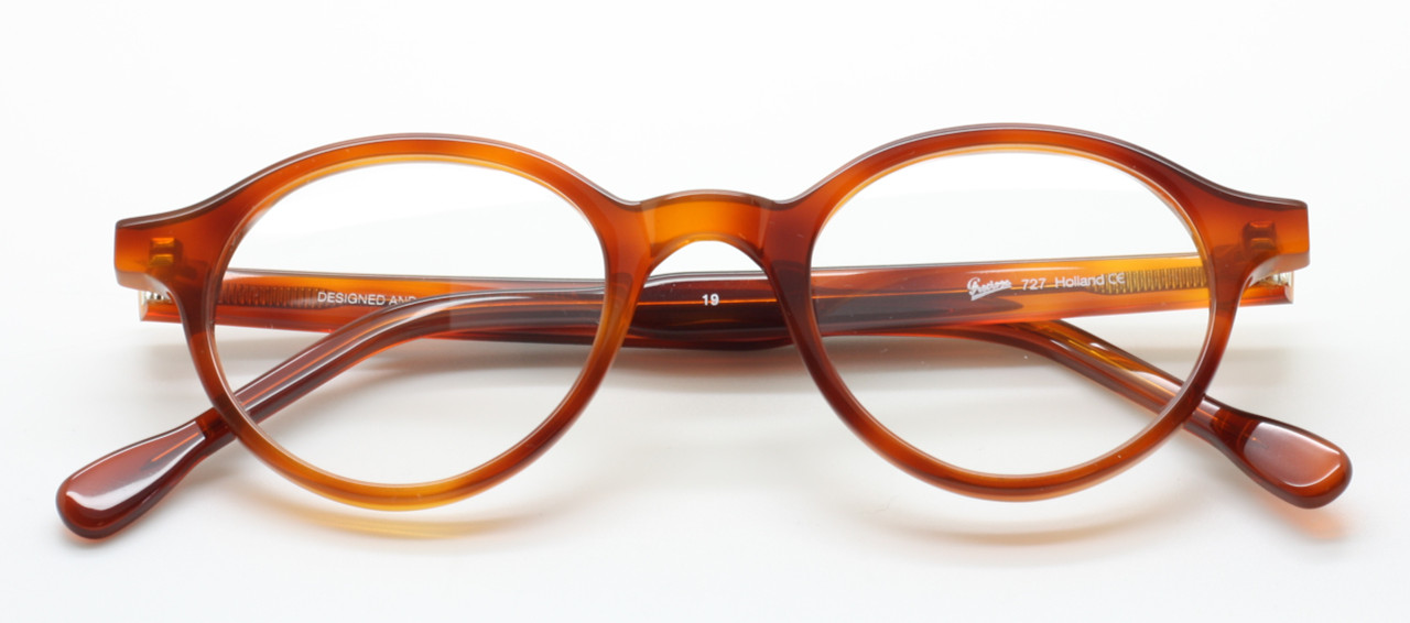 Frame Holland Hand Made Preciosa 727 Acetate Panto Shaped Turtle Finish Glasses