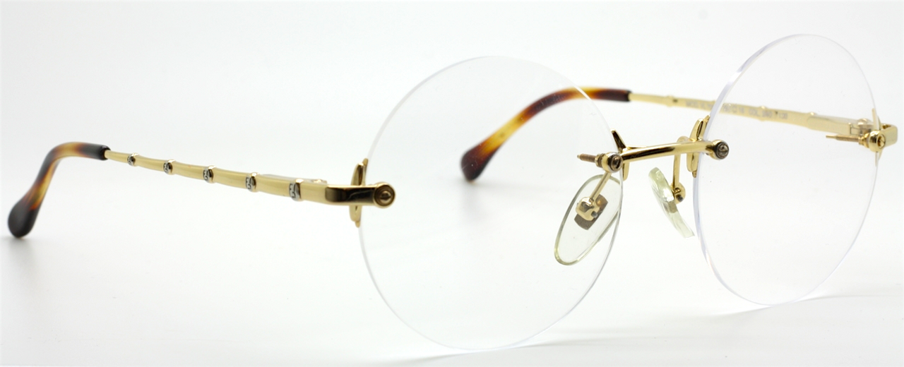 Sought-after Round Rimless Designer Vintage Gold Prescription Glasses ...