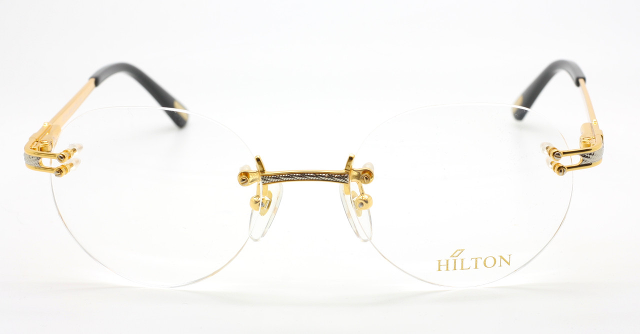 Rimless Gold And Silver Hilton Monaco Rimless Glasses Suitable For Prescription Lenses