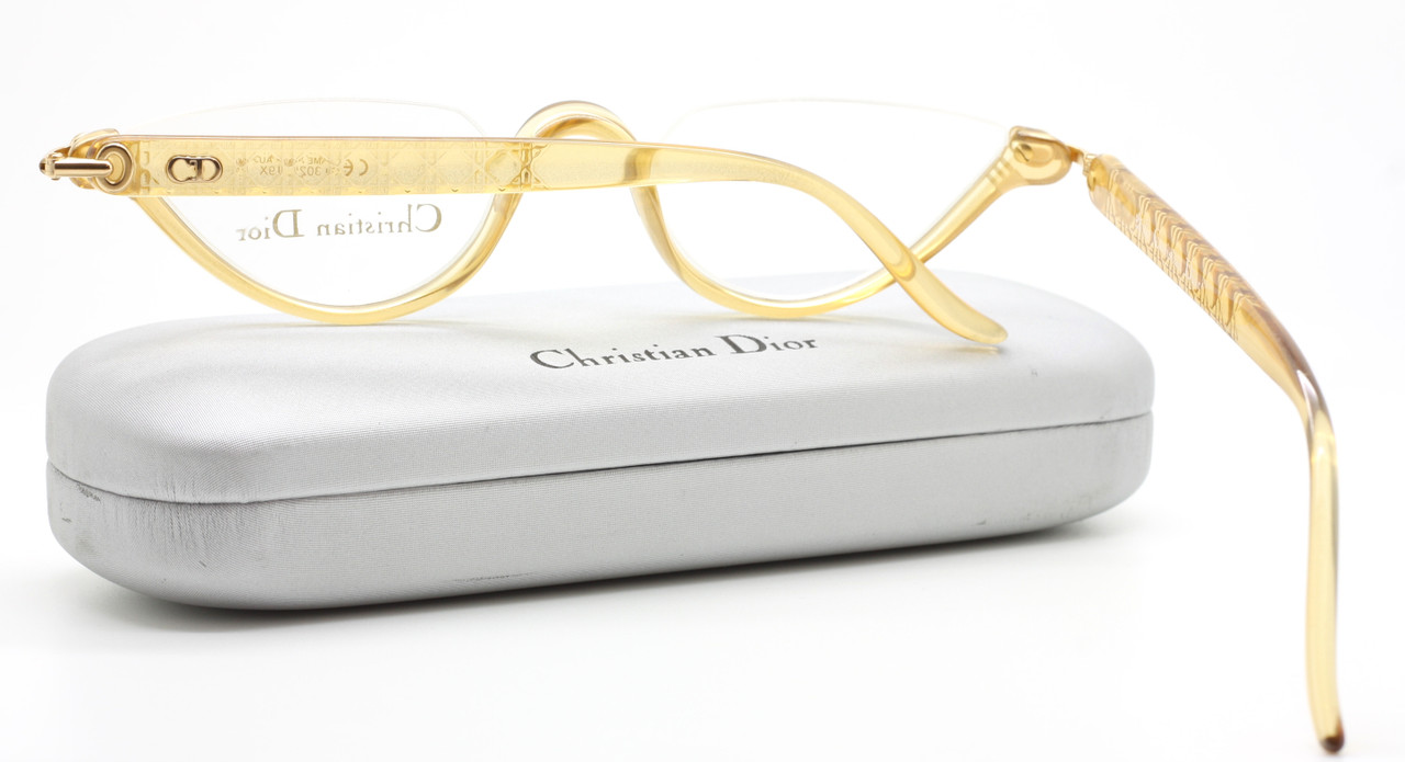 Vintage Christian Dior 3021 Classic Half Rim Reading Style Eyewear In A Peach/Orange Finish ONLY 1 AVAILABLE!