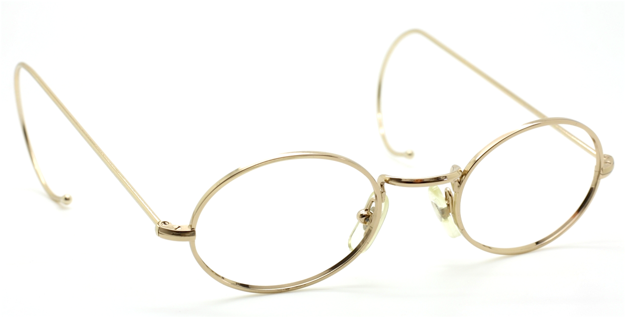 Vintage Oval Shiny Gold Eyewear With Curlsides By Beuren At The Old Glasses Shop