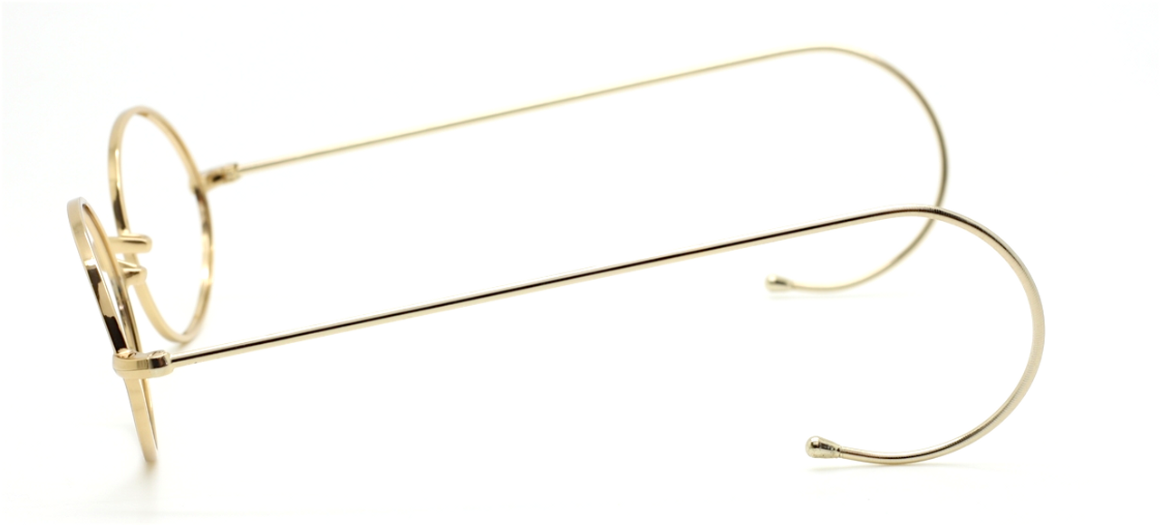 NOW WITH HAND MADE SUNGLASSES CLIP ON Shiny Gold Oval Glasses By Beuren Lens Sizes 40-48mm With Saddle Bridge (no nose pads) And Curlsides