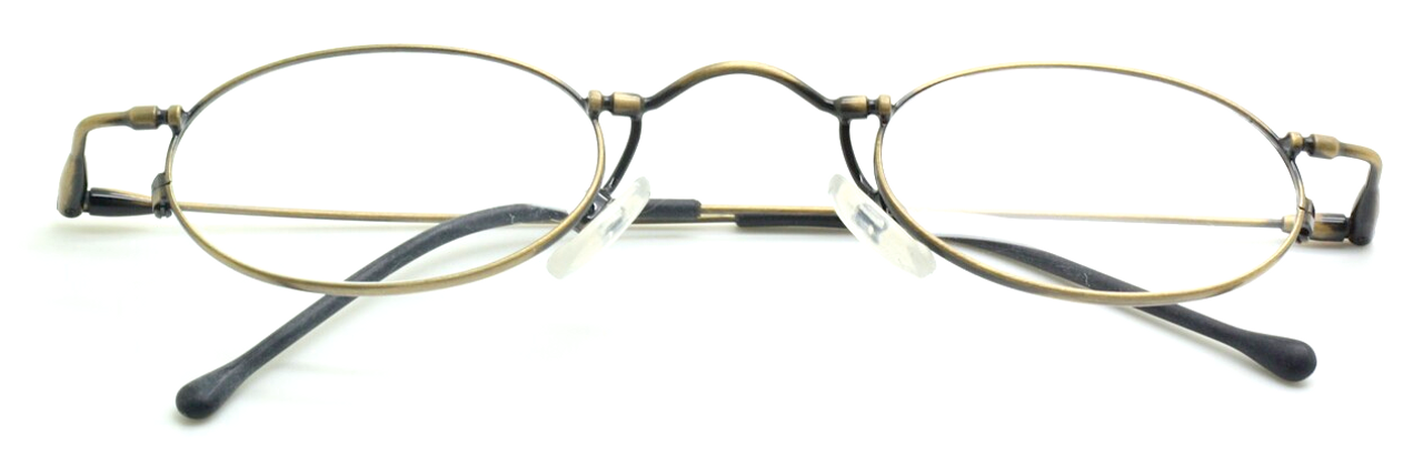 Lightweight Small Oval Stainless Steel Glasses By Beuren Model 309 In An Antique Gold Finish 42mm