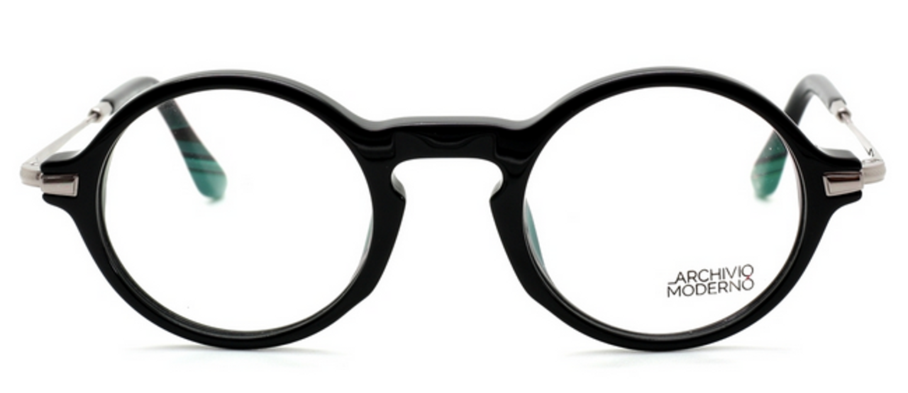 Round Black Acetate Designer Glasses By Archivio Moderno At www.theoldglassesshop.co.uk