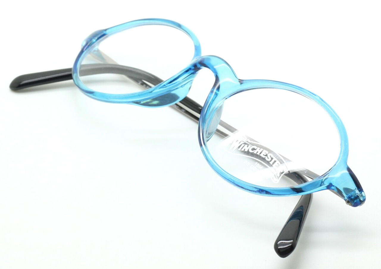 Vibrant Blue Glasses By Winchester SWEET Vintage Acrylic Oval Eyewear 44mm
