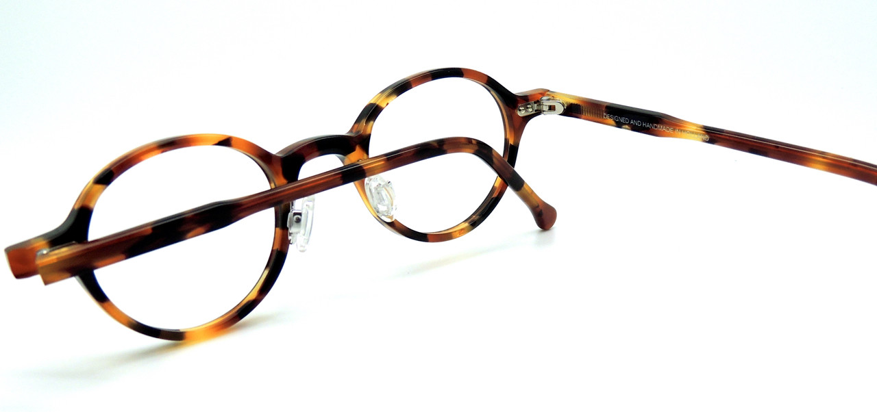 NOW WITH MATCHING SUN CLIP! Frame Holland 764 Hand Made Preciosa Tortoiseshell Effect Round Acetate Glasses