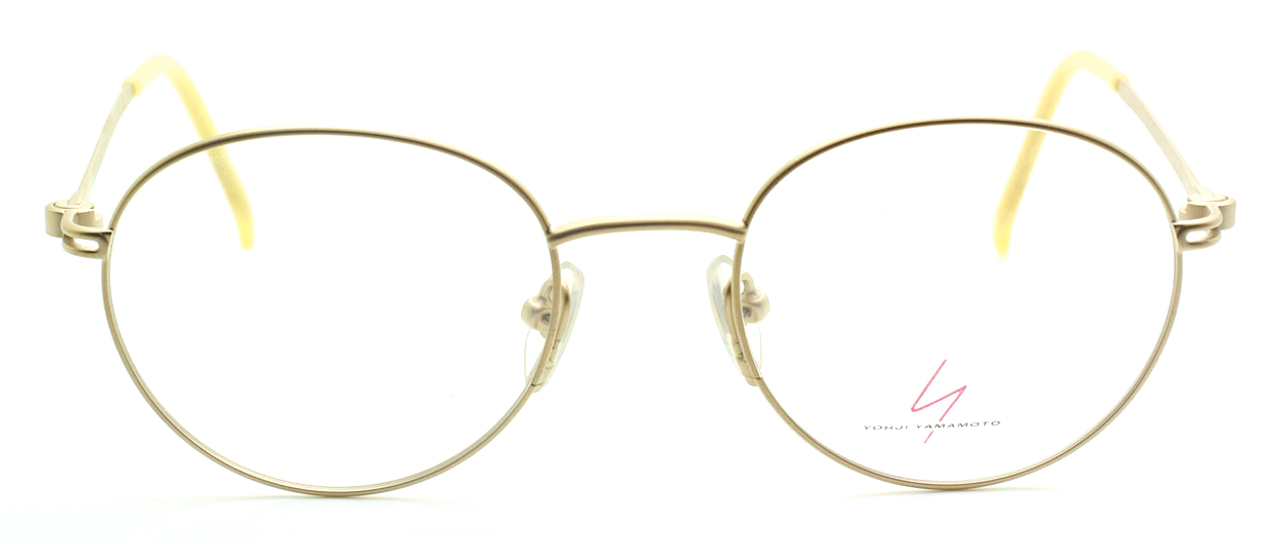 Panto shaped vintage glasses in matt gold at www.theoldglassesshop.co.uk