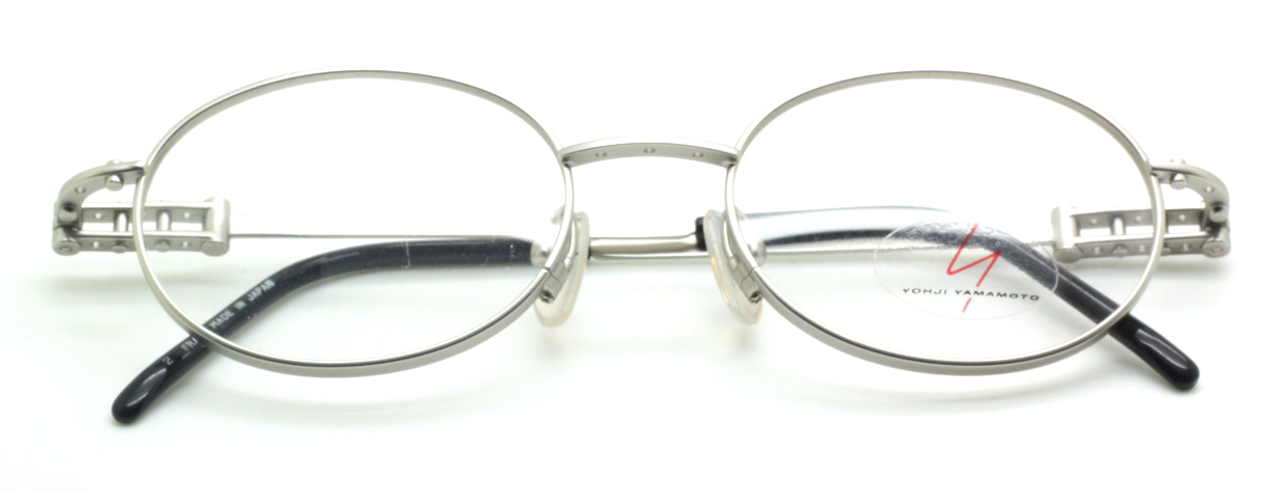 Oval Designer Glasses By YOHJI YAMAMOTO 6105 Matt Silver Finish 48mm Lens Size