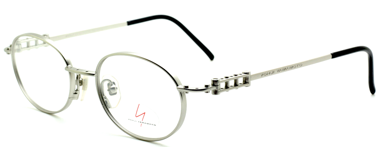 Vintage Yohji Yamamoto Oval Shaped Eyewear In A Matt Silver Finish At The Old Glasses Shop Ltd