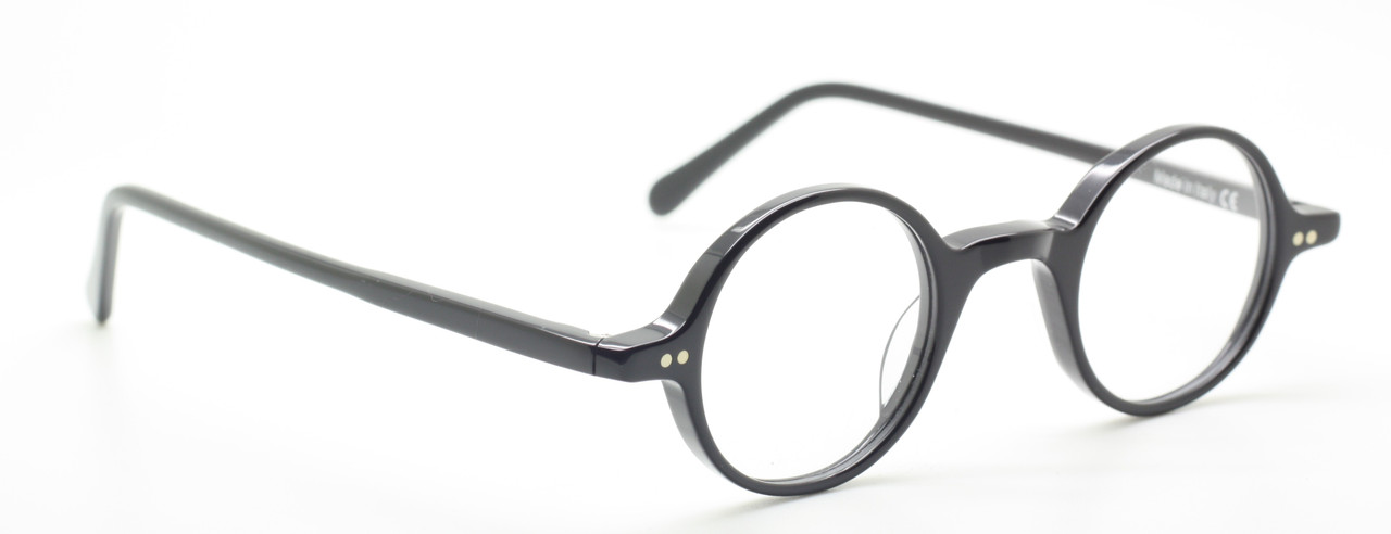 Small Style True Round  Acetate Eyewear By Beuren In A Black Finish 36-38mm Eyesizes