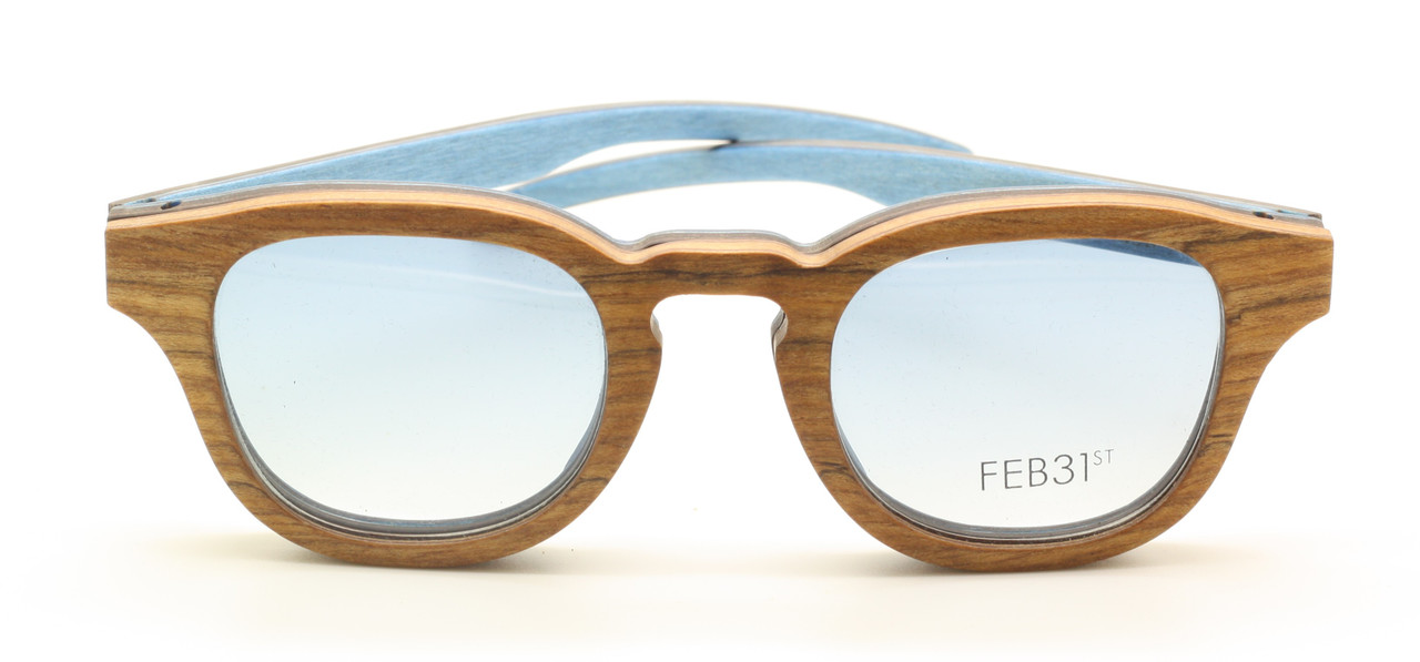 FEB 31st HandMade To Order In Italy Wooden Glasses Model GIANO With Matching Magnetic Sunclip