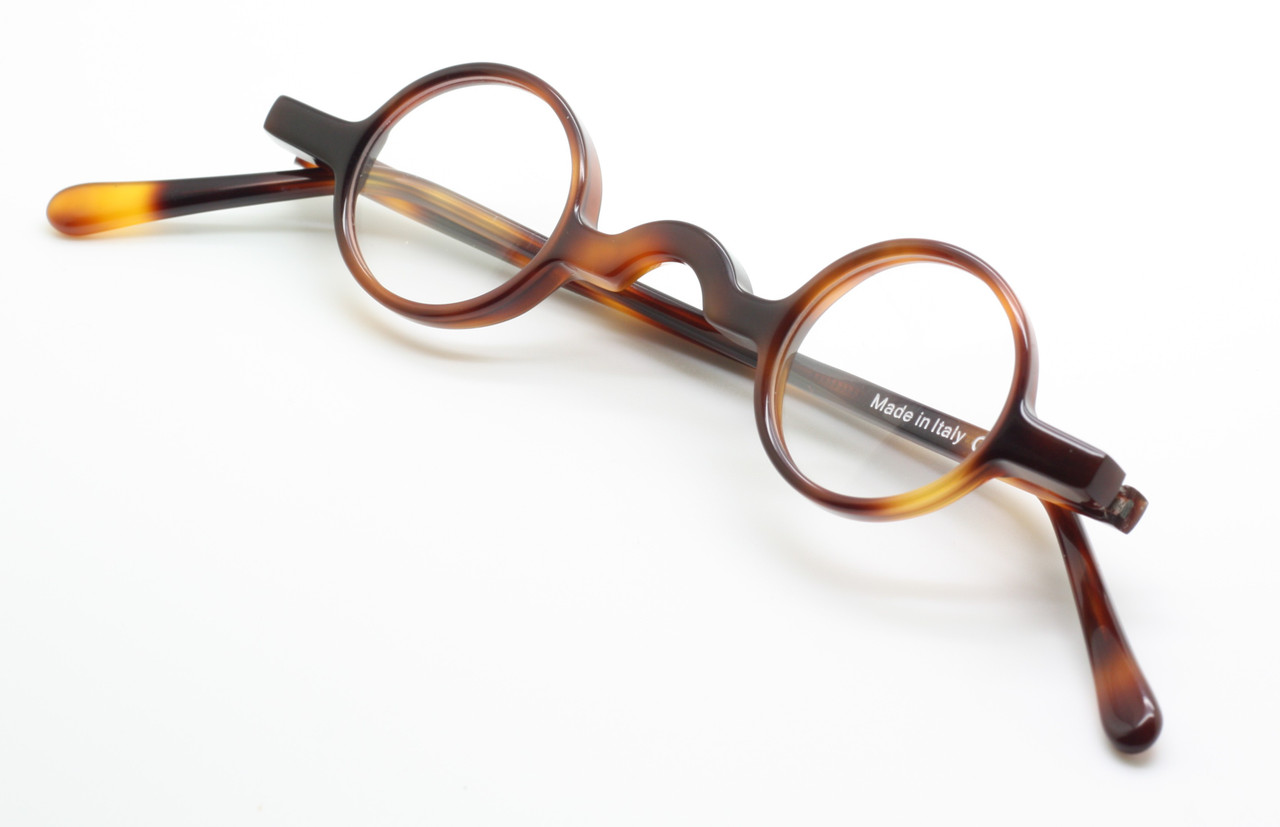 Very Small Eyewear By Beuren 957 Vintage True Round Classic Prescription Glasses In Tortoiseshell Effect Acetate 28mm