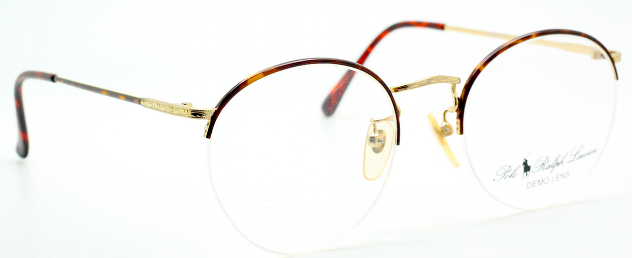 Vintage Half Rim Polo Classic XX Glasses In Havana Gold and