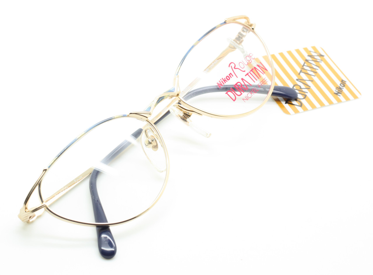 NIKON ROUGE 6352 Elegant Yellow and Oriental Blue Tortosieshell Designer Eyewear With Cat Eye Feel