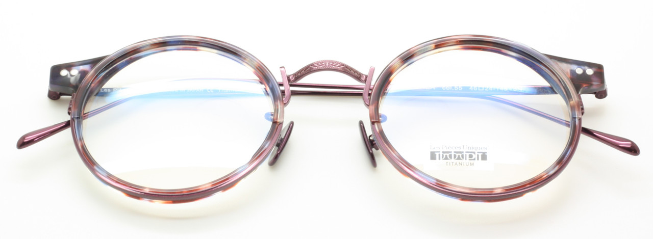 Italian Glasses ENEA Titanium & Acetate Round Glasses In Burgundy