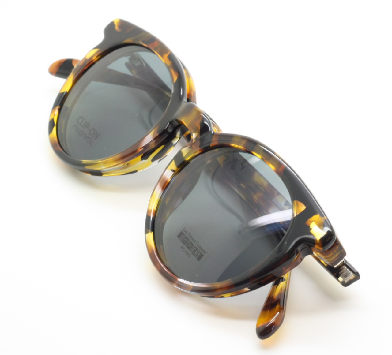 Les Pieces Uniques DIEGO Tortoiseshell Effect Acetate Eyewear  With Matching Clip On Sunglasses