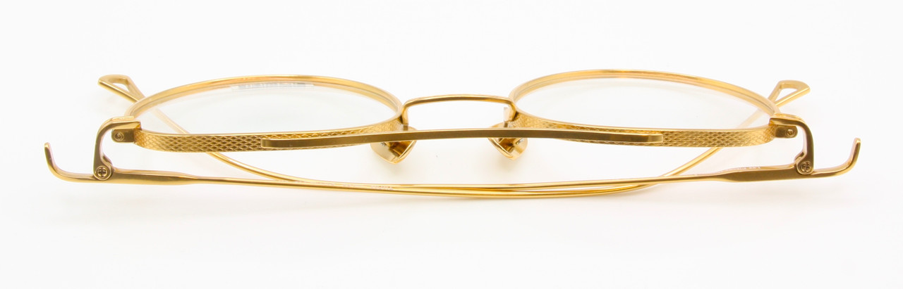 Titanium Spectacles in Shiny Gold By Les Pieces Uniques THOM Glasses With Detailed Engraving 52mm Eye Size