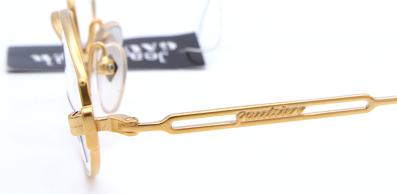 Vintage Gold Plated Oval Glasses By Jean Paul Gaultier 7109 Designer Eyewear 47mm Lens Size