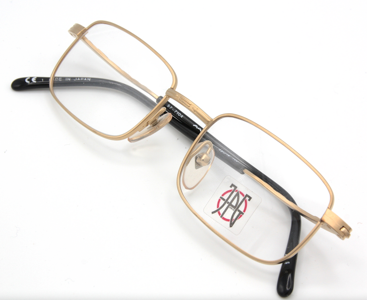 Vintage Rectangular Eyewear By Jean Paul Gaultier 57-7104 Designer Matt Gold Glasses 48mm/50mm Eye Size