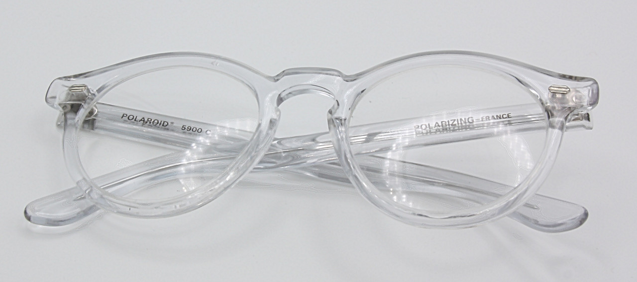 Clear Round Vintage Prescription Glasses By Polaroid 46mm Lens Size