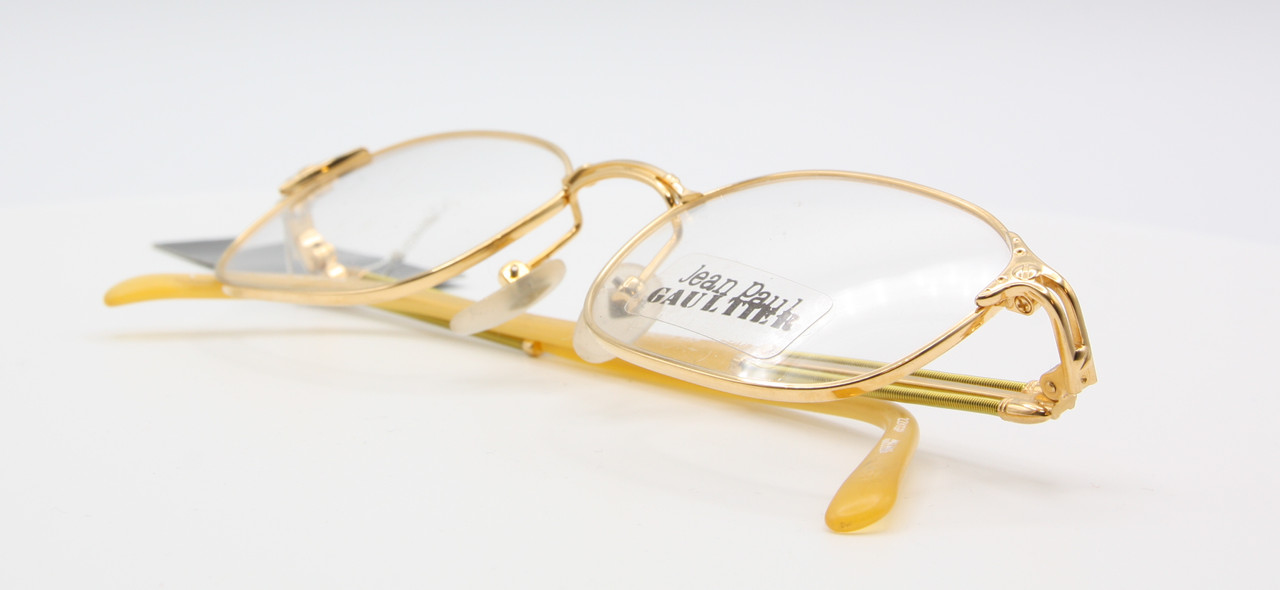 22kt Gold Plated Eyewear By Jean Paul Gaultier 55-5107 Vintage Designer Spectacles With A 49mm Lens Size