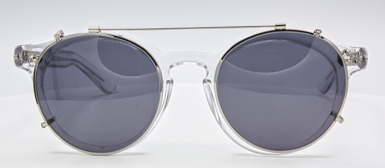 Matching clear glasses and clip on sunglasses at www.theoldglassesshop.co.uk