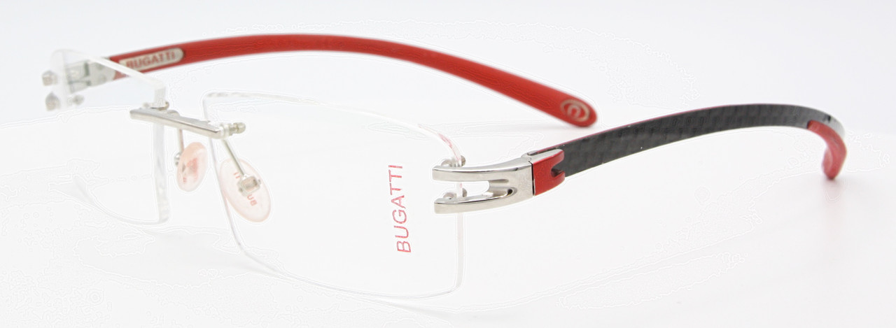 Vintage Bugatti 465 Rectangular Rimless Spectacles New & Unworn With a 57mm Lens Size