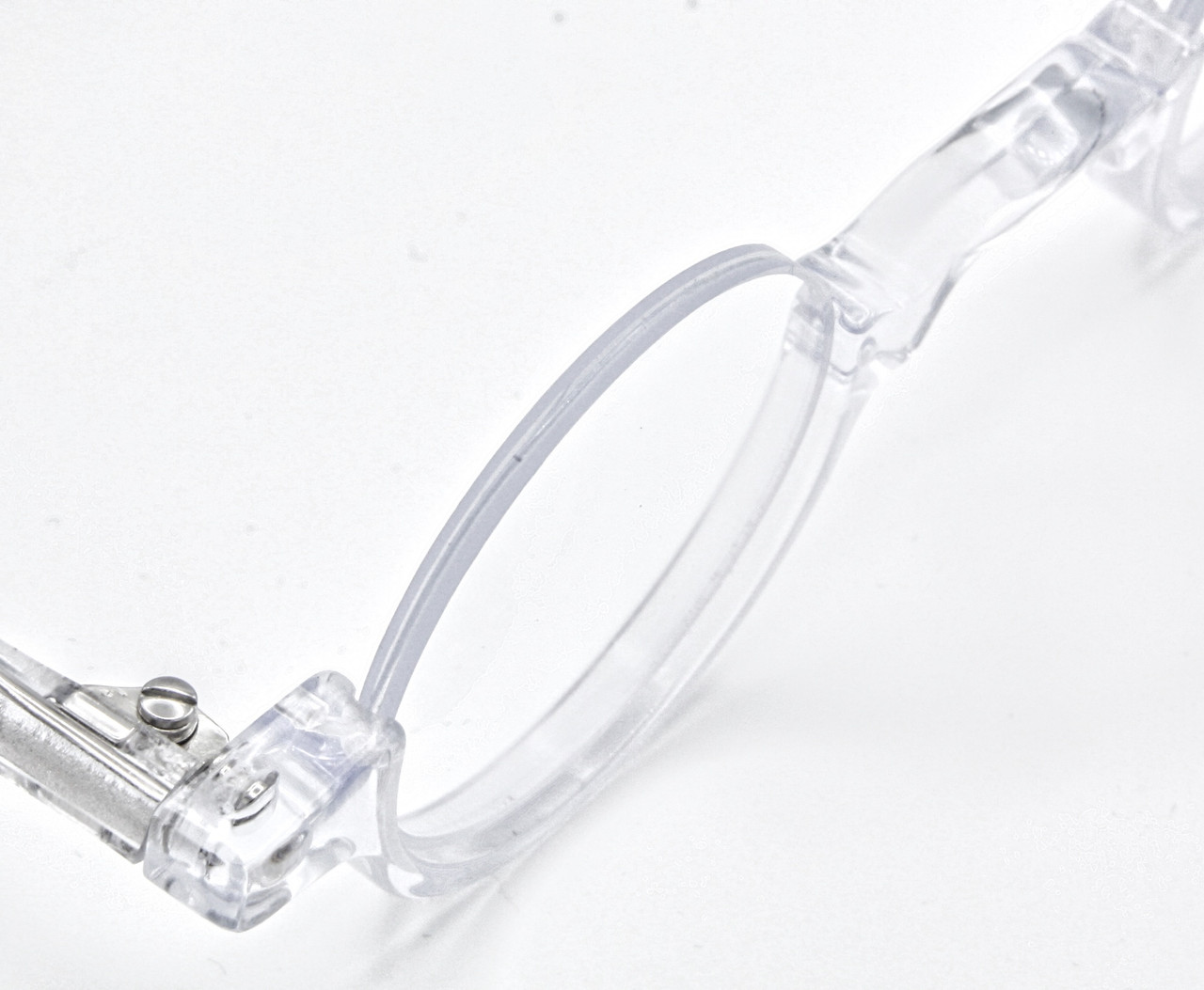 Crystal Clear Acetate Schnuchel 3604 Hand made Lower Half Rim Eyeglasses 34mm Eye Size