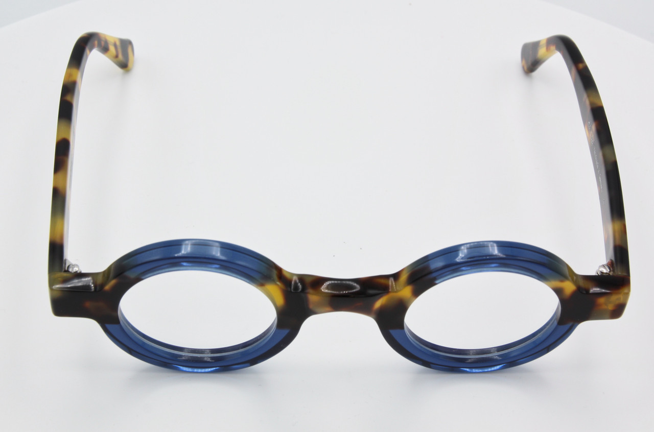 True Round Schnuchel 4030 Vintage Design Eyewear In A Blue & Tortoiseshell Effect Finish 37mm/43mm Lens Sizes